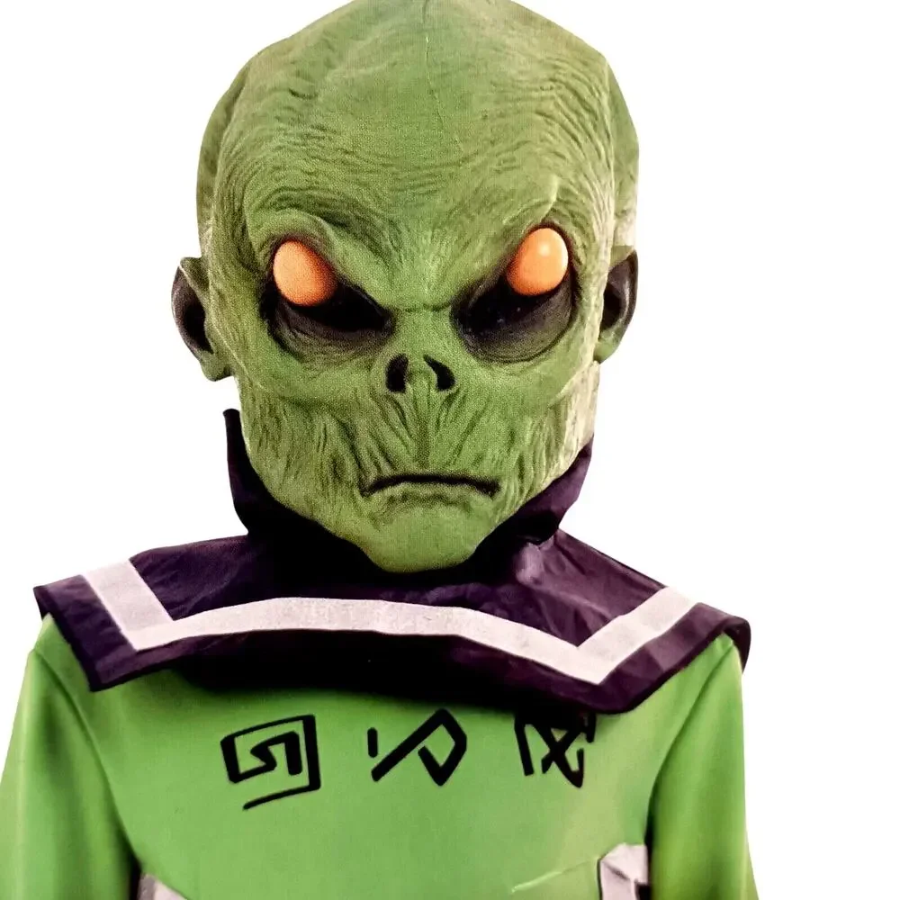 Alien‎ Costume CHILD Sz L 12-14 LIGHTS UP Space Creature w Batteries Halloween